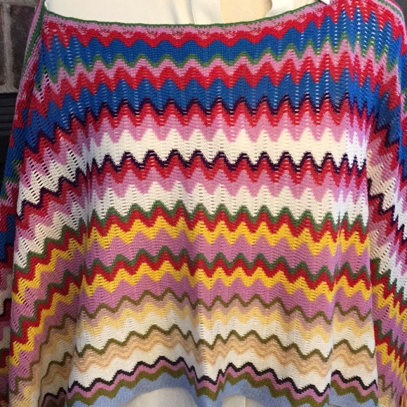 Missoni Multicolor Chevron Knit NWT Poncho - Picture 2 of 4